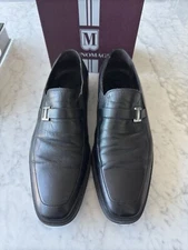Bruno Magli Mens Black Pivetto Moccasin Loafer Napa Calf Leather Italy OG Box
