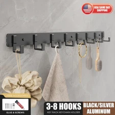 8 Hook Wall Mount Car Home Key Bag Towel Hanger Holder Coat Robe Hat Clothe Rack