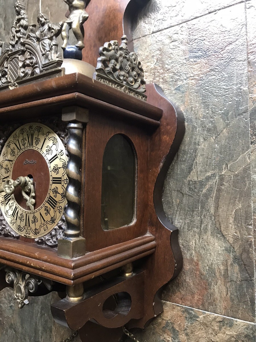 Vintage Dutch Linden Zaanse Atlas Wall Clock Horseman *NO WEIGHTS