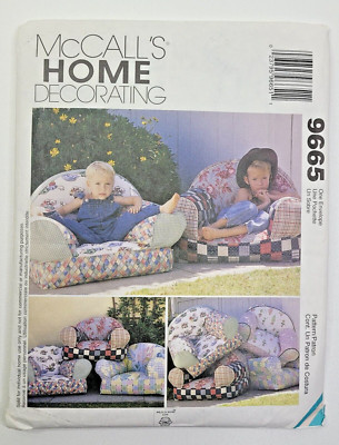 McCalls Sewing Pattern 9665 Child's Large Chair w/ Optional Pillow Form ...