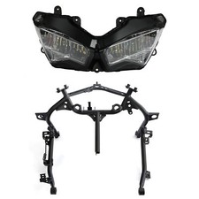 LED Headlight Assembly & Stay Fairing Bracket Fit For Kawasaki Ninja 400 2018-24