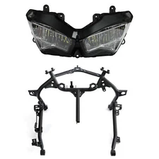 LED Headlight Assembly & Stay Fairing Bracket Fit For Kawasaki Ninja 400 2018-24