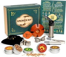 Old fashion Whiskey / Cocktail smoker kit with torch wood box 4 Flavors Wood