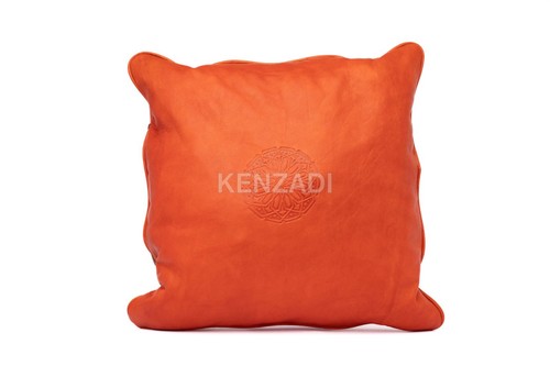 Decorative Moroccan handmade Leather Throw Pillow Covers 16 x 16 In by Kenzadi - Picture 8 of 72