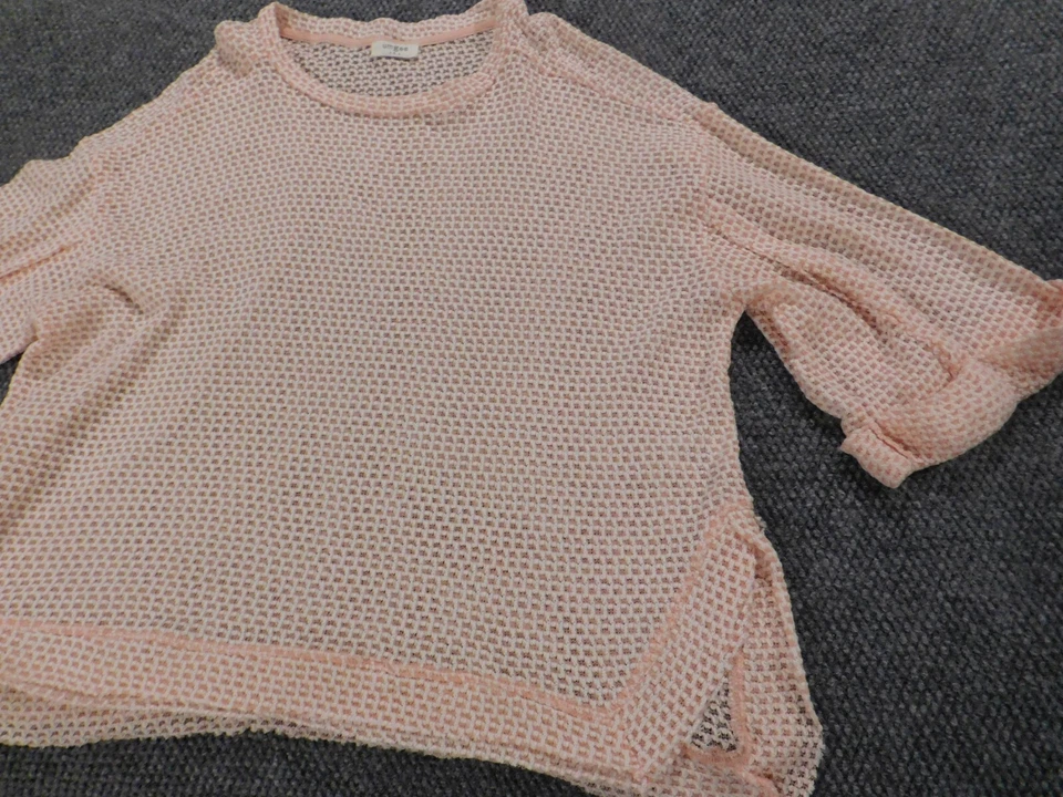 Umgee Womens Sweater Large Pink Pullover stretch loose mesh - Image 2 of 4