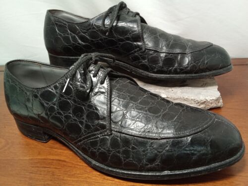 Bostonians Vtg Danny Murray Men's Sz. 10.5 C/A or 10M Crocodile Oxfords USA