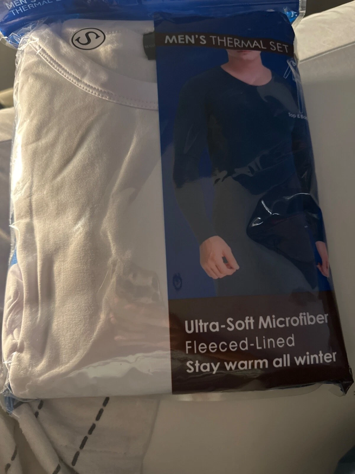 Men's Long Johns Set Thermal Underwear Top Bottom Set Fleece Lined Winter Warm