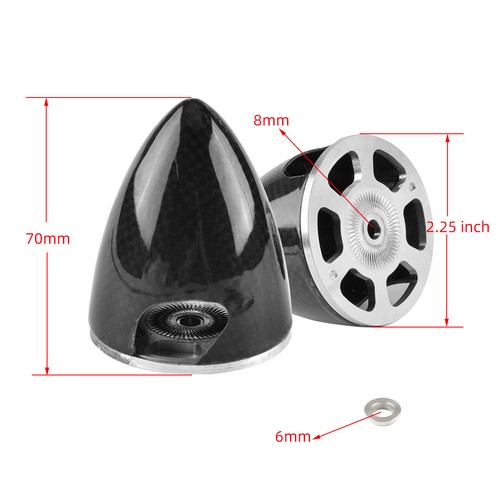 1X Carbon Fiber Spinner2.25"/ 57mm RC Airplane W/Aluminum Back Plate 2 blades - Picture 19 of 19