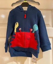 Mothercare Baby Boys Crab Sea Printed Cute Hoodie Jacket - Size 12-18 Months