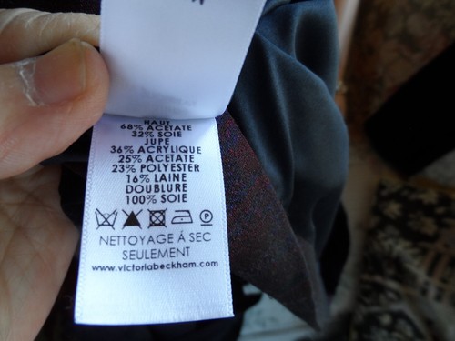 Victoria Beckham Blue & Burgundy Silk Blend A-Line Dress Size US 4 - Picture 23 of 24