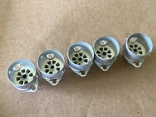 5 NOS Vintage Ceramic 7-pin Vacuum Tube Sockets w/ J-Slot Mounts (Qty Avail)