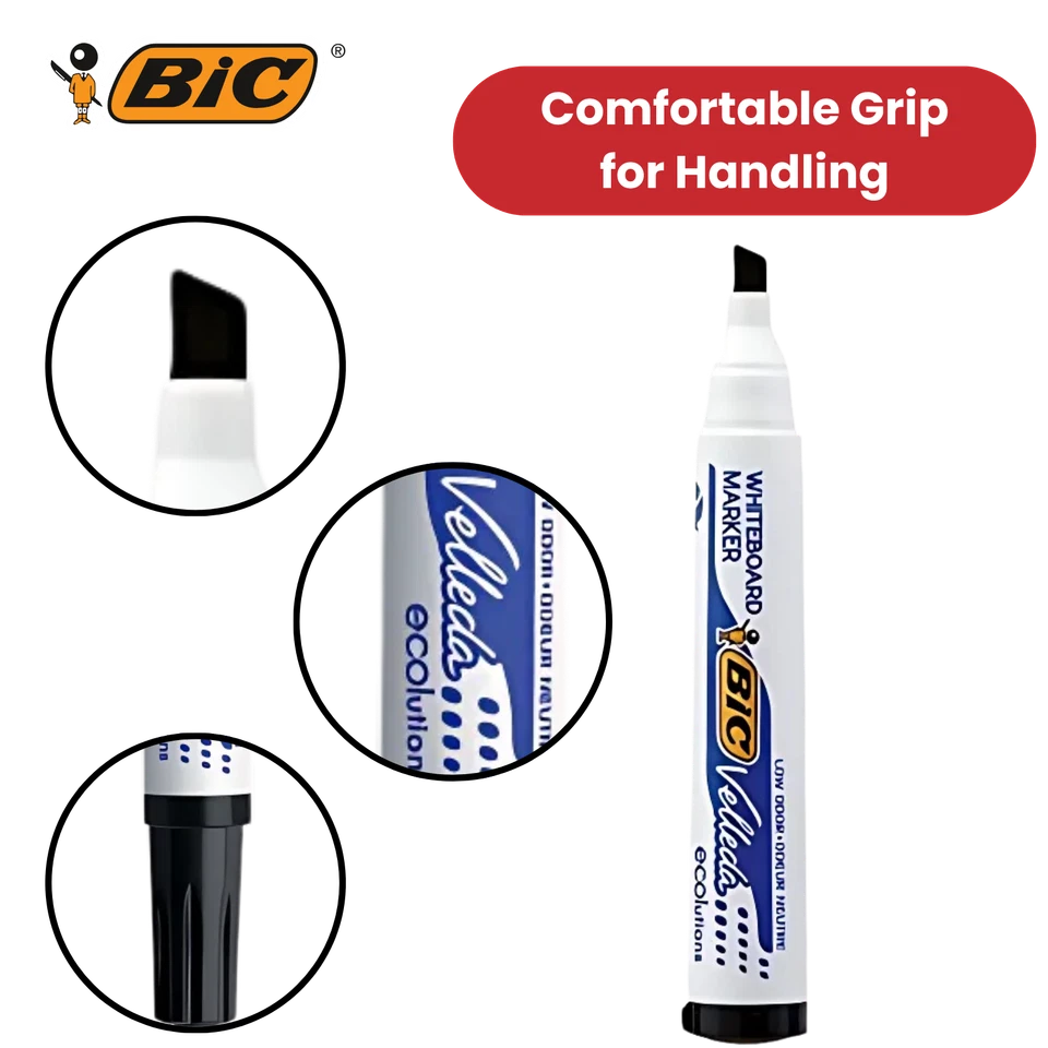 BiC Velleda 1751 Black Whiteboard Markers for Smooth, Clear Writing - Pack of 12 - Image 4 of 4