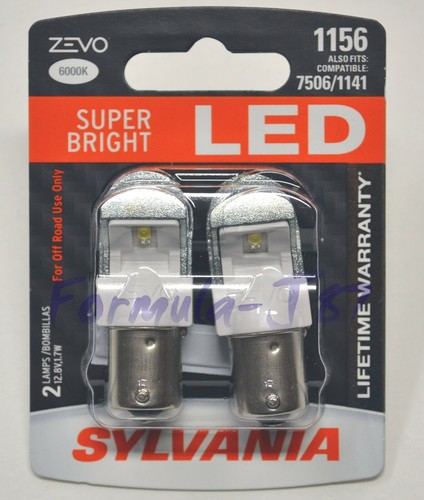 Sylvania ZEVO LED Light 1156 White 6000K Two Bulbs Front Turn Signal Replace EO - Picture 2 of 12