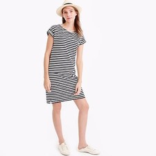 J.Crew Short-sleeve striped cotton dress Navy Ivory Size M item G2651 J