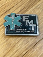 EMT Heavy Enameled Pewter Belt Buckle Emergenct Medical Technician KG