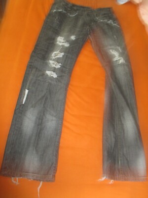 Forplay Jeans mit vielen Löcher auch im Schritt Gr. 31 Schwarz
