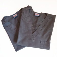 Cherokee Scrubs Workwear Unisex V Neck Top M STYLE 4777 BLUE Pewter Lot Of 2
