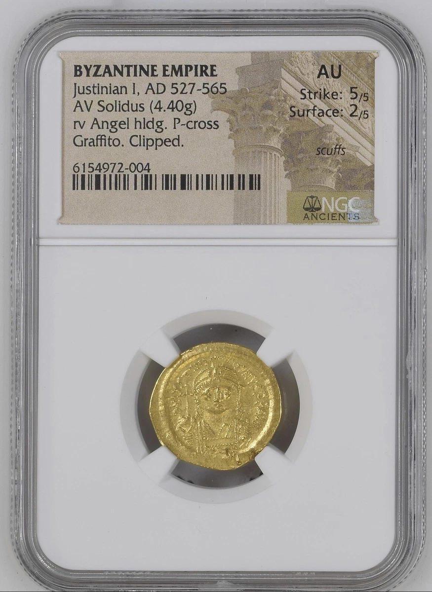 BYZANTINE EMPIRE AV Solidus Justinian I 527 AD NGC AU 55 25 Great Eye  Appeal! | eBay