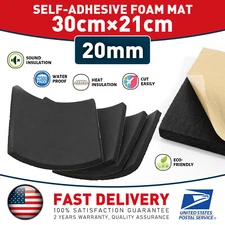 4 Sheets 20MM 12"x8.2" Adhesive Neoprene Rubber Sheet Sponge Foam Pad for Craft