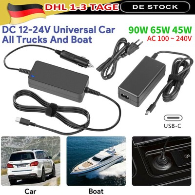 90W USB-C-Autoladegerät Laptop Netzteil LadeKabel für Lenovo HP APPLE MacBook