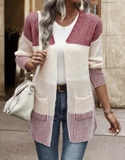 Color Block Cozy Women s Cardigan Sweater