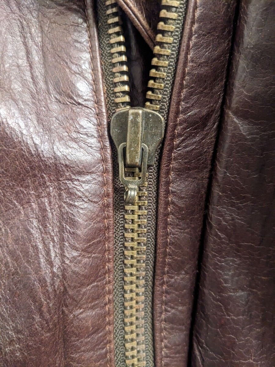 Giorgio Armani Vintage Soft Brown Leather Jacket Size Medium 