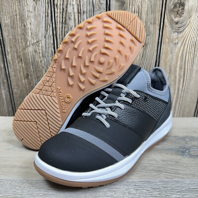 Athalonz EnVe Performance Spikeless Golf Shoes Black/Steel Grey Mens Size 6