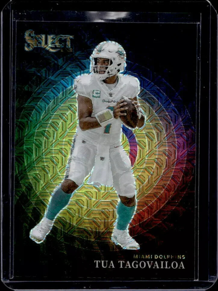 2022 Panini Select Tua Tagovailoa Color Wheel Gold Prizm #03/10 Dolphins