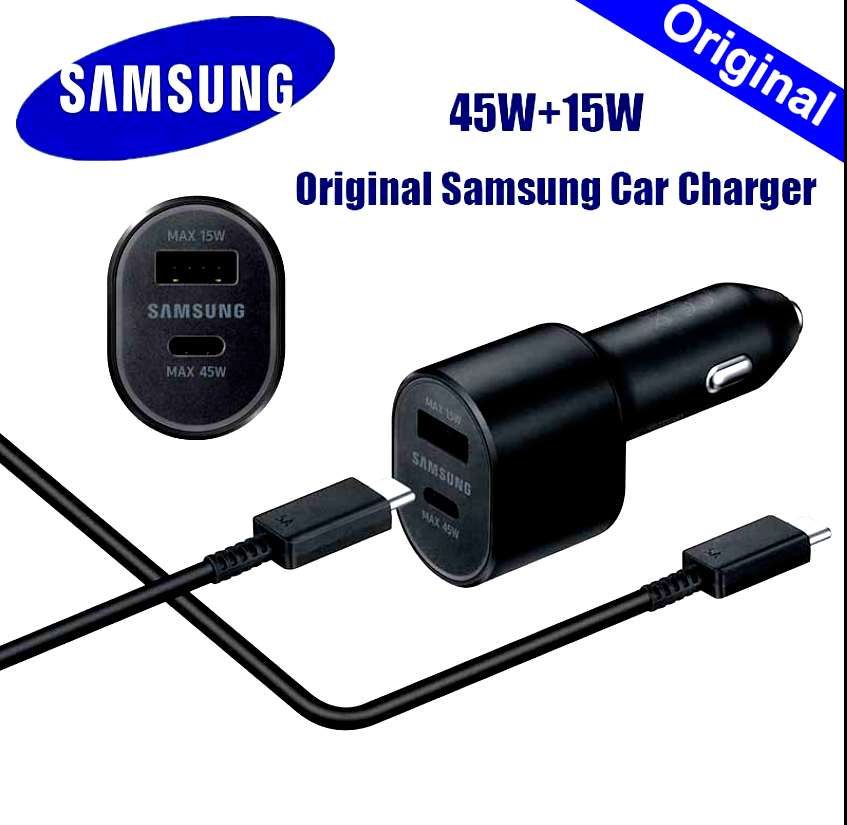 Samsung 45W Dual Port Super Fast Charging Car Charger &TypeCSamsung