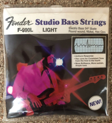 Fender Studio Bass Saiten, E-Bass 34'' Scale, rund gewickelter Nickel Hex Core