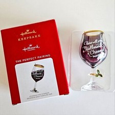 NWT Hallmark  'Pairs Well With Hallmark Channel Movies' Christmas Ornament