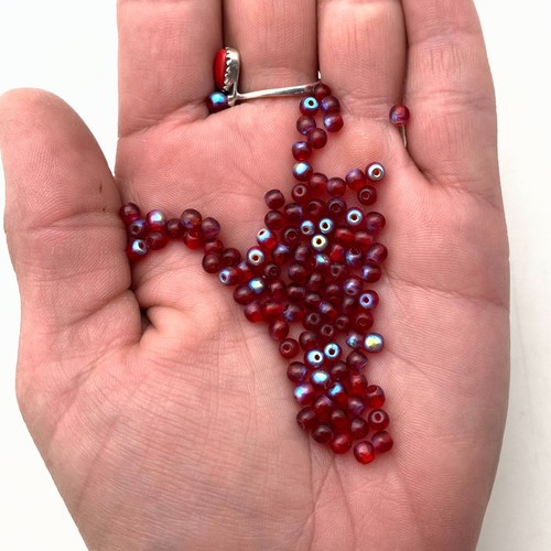 Transparent Preiselbeere Rot Blau AB Finish Tschechisch Glas Zwischenring Perlen (3x4 mm) (RCG31) - Bild 2 von 10