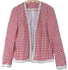 Gingham Tweed Holiday Blazer/Jacket Size Large