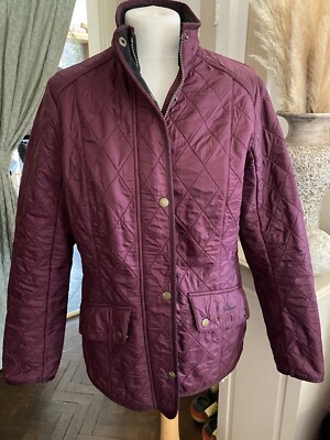 Barbour Cavalry Polar Quilt Wine Jacket 14 Thick Warm Lined Country Walk  VCG UK