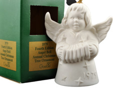 GOEBEL Annual Angel Bell 1979 Christmas Ornament White with Accordion MIB