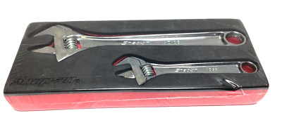 New Snap-on  AD702K1F 2pc Adjustable Wrench Set Chrome 10  6  AD10 AD6 in foam