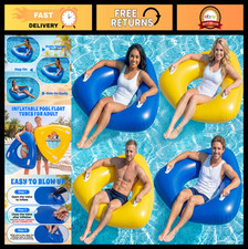 44" Large Triangular Inflatable Pool Float - Adult Water Lounger, 2 Handles, Sum