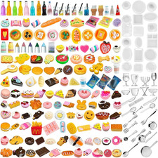 200Pcs Dollhouse Miniature Food Drinks Bottle Cooking Toys Kitchen Accessories M