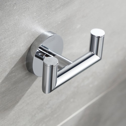 Towel Hook, Coat Hooks for Bathroom and Kitchen, Modern Double Robe Hook Wall... - Picture 3 of 6