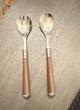 Southern Living Chesapeake Stainless Twisted Handle Salad Server Set Spoon Fork