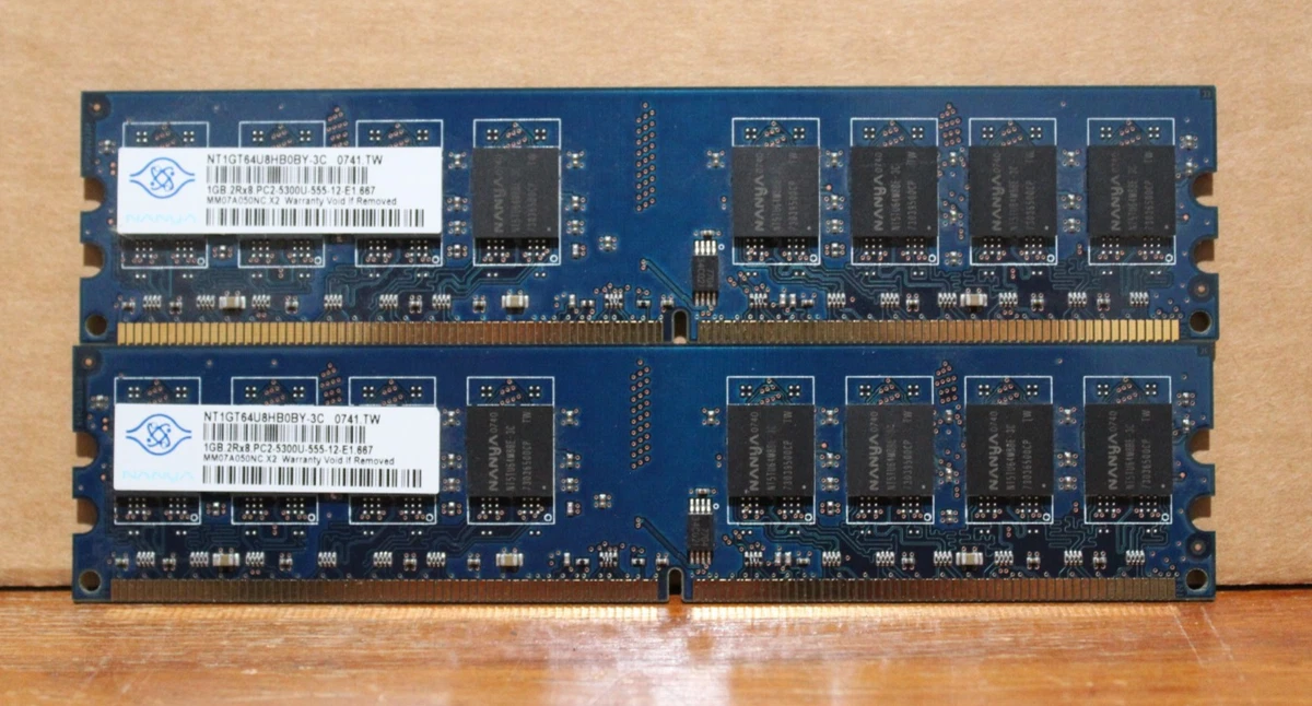 Компьютерная память (ОЗУ) Nanya PC2-5300 DDR2-667 1 ГБ 2 модуля