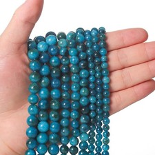 60pcs 6mm Natural Stone Beads Blue Apatite Energy Crystal Healing...