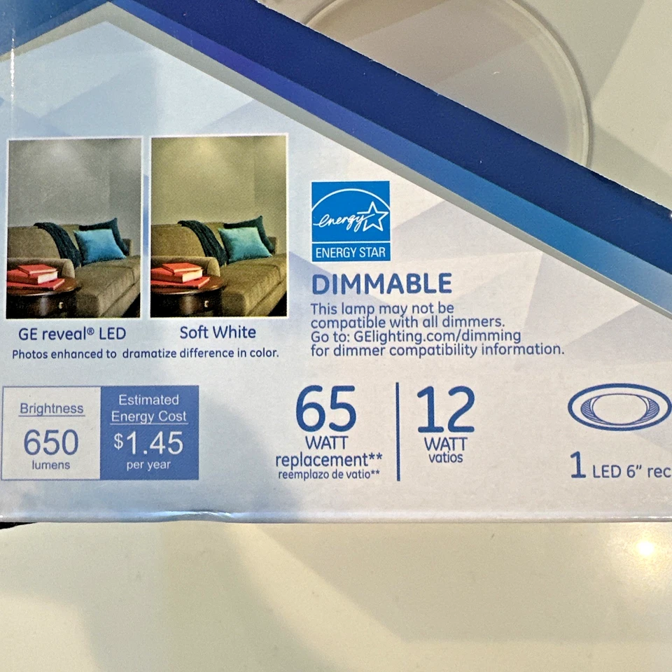 GE Lighting 83572 Reveal LED 12-Watt (65-watt replacement), 650-Lumen  6-inch - Image 2 of 4