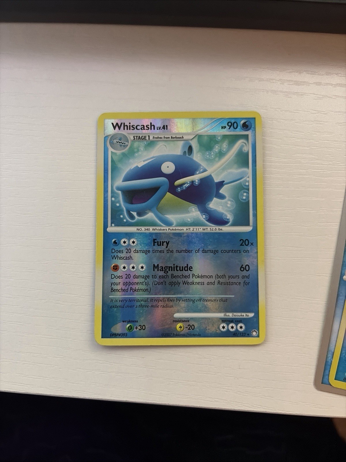 Whiscash 40/123 Mysterious Treasures Reverse Holo