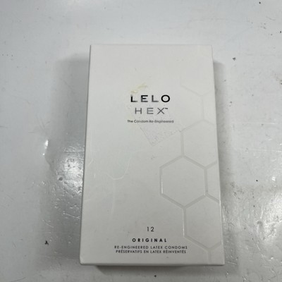 Lelo Hex Re-engineered Lubricated Latex Condoms 12 per pkg EXP 05/2029