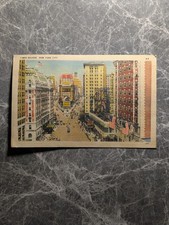 1945 Times Square New York City NY Linen Postcard Used 1c Stamp