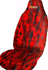 Drybutt Mini Premium Red Camo Front Car Seat Cover Protector Waterproof BMX Fish