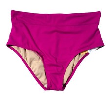 Kona Sol High-Waist Bikini Bottoms Magenta Size Large Swimwear NWT