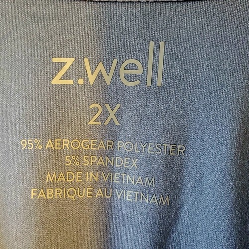 Z.Well 2XL Gray Blue Short Sleeve V-neck Knit T Shirt Maxi Dress Pockets Slits - Picture 2 of 10