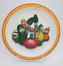 VeggieTales Melamine Plate and Bowl Set of 2 Bob Larry Veggie Vintage Kid Dishes